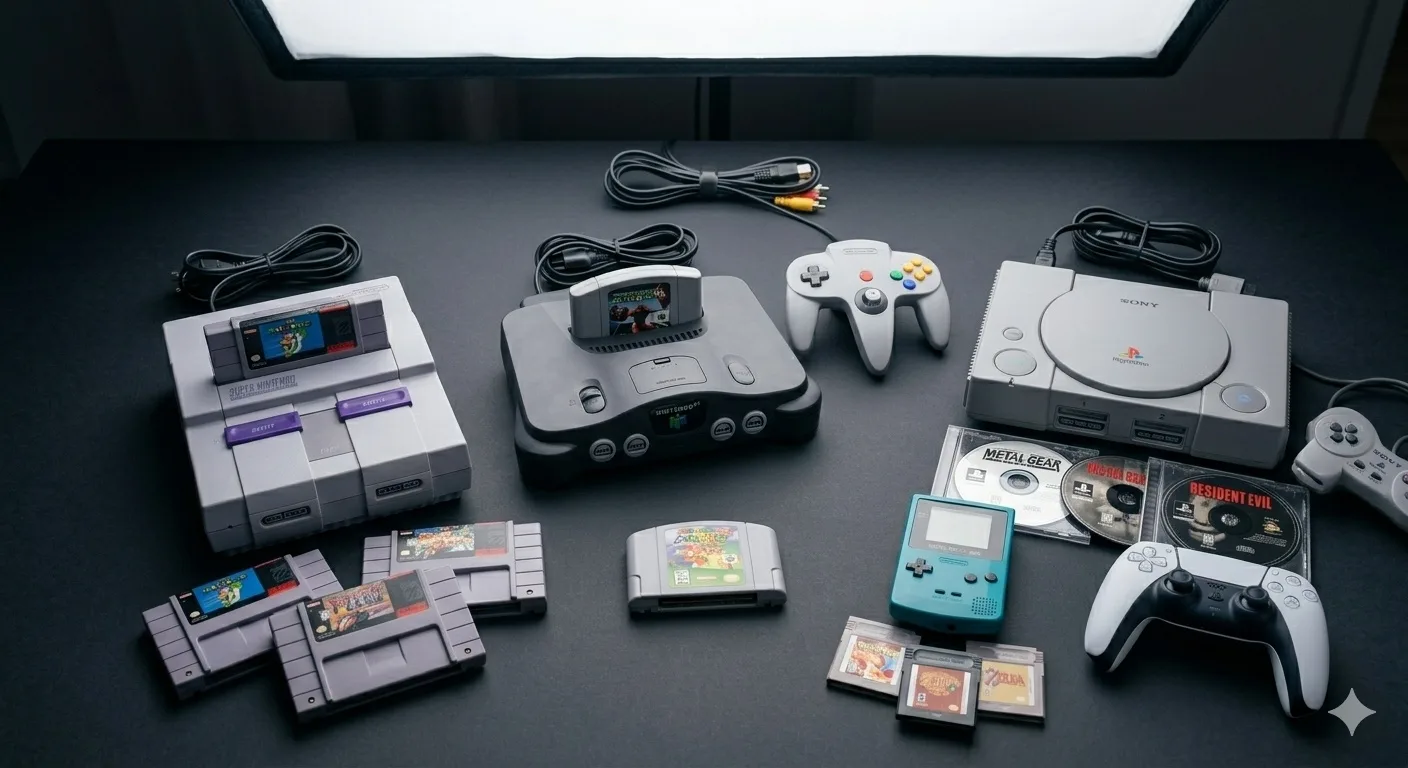 Consolas usadas retro y modernas preparadas para compra, Super Nintendo, PlayStation, Nintendo 64 en Gran Canaria