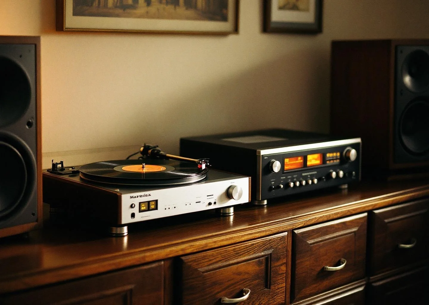 Equipo Hi-Fi vintage con tocadiscos Technics y amplificador Marantz, compra de equipos de audio en Gran Canaria