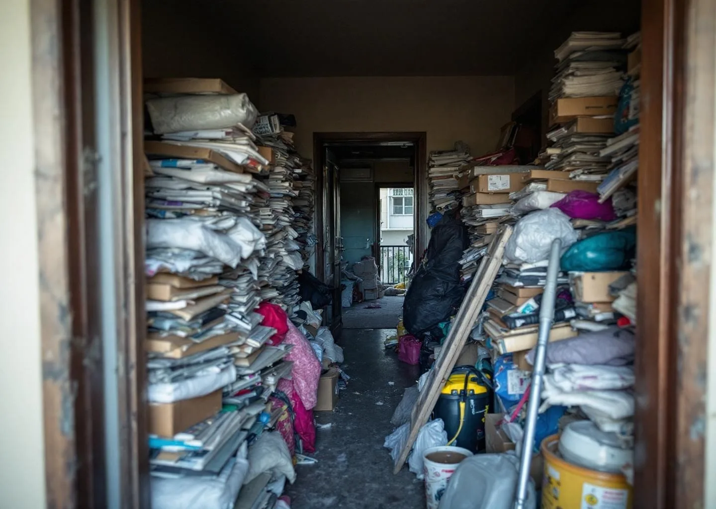 Equipo profesional con protección realizando limpieza por síndrome de Diógenes en vivienda de Teror