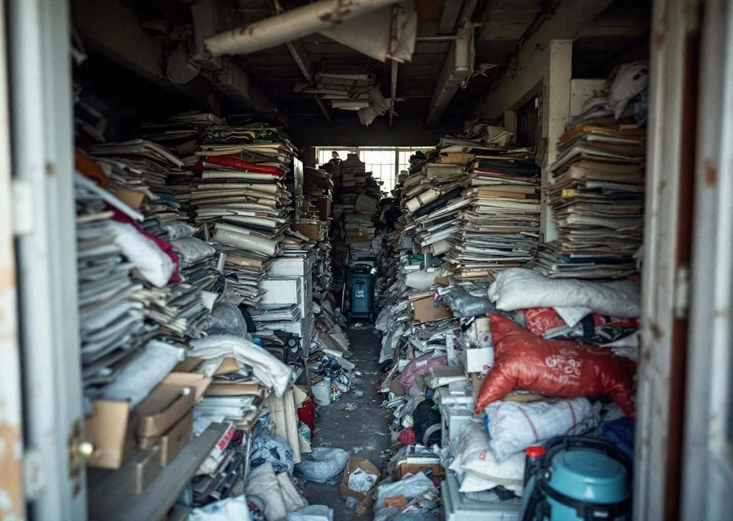 Equipo profesional con protección realizando limpieza por síndrome de Diógenes en vivienda de Valsequillo