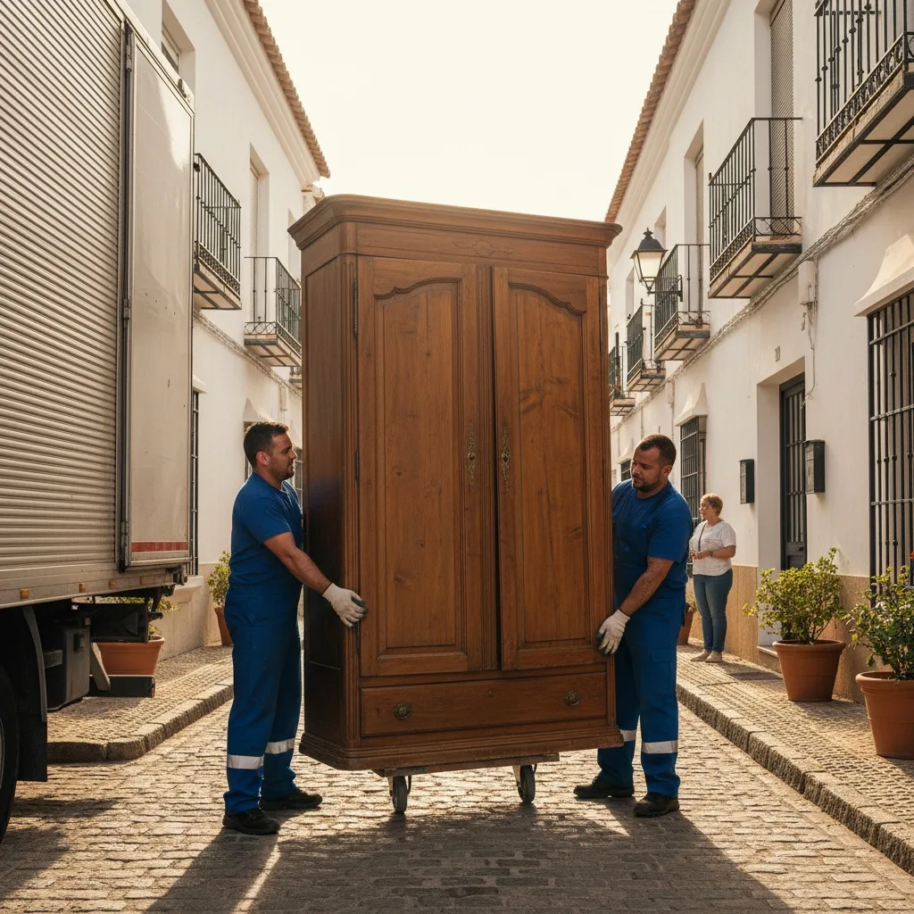 Equipo de Sosa retirando muebles y enseres sueltos durante recogida profesional en Firgas, Gran Canaria