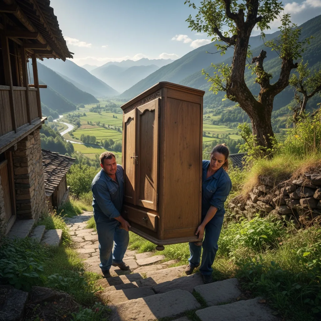 Equipo de Sosa retirando muebles y enseres sueltos durante recogida profesional en La Aldea de San Nicolás, Gran Canaria