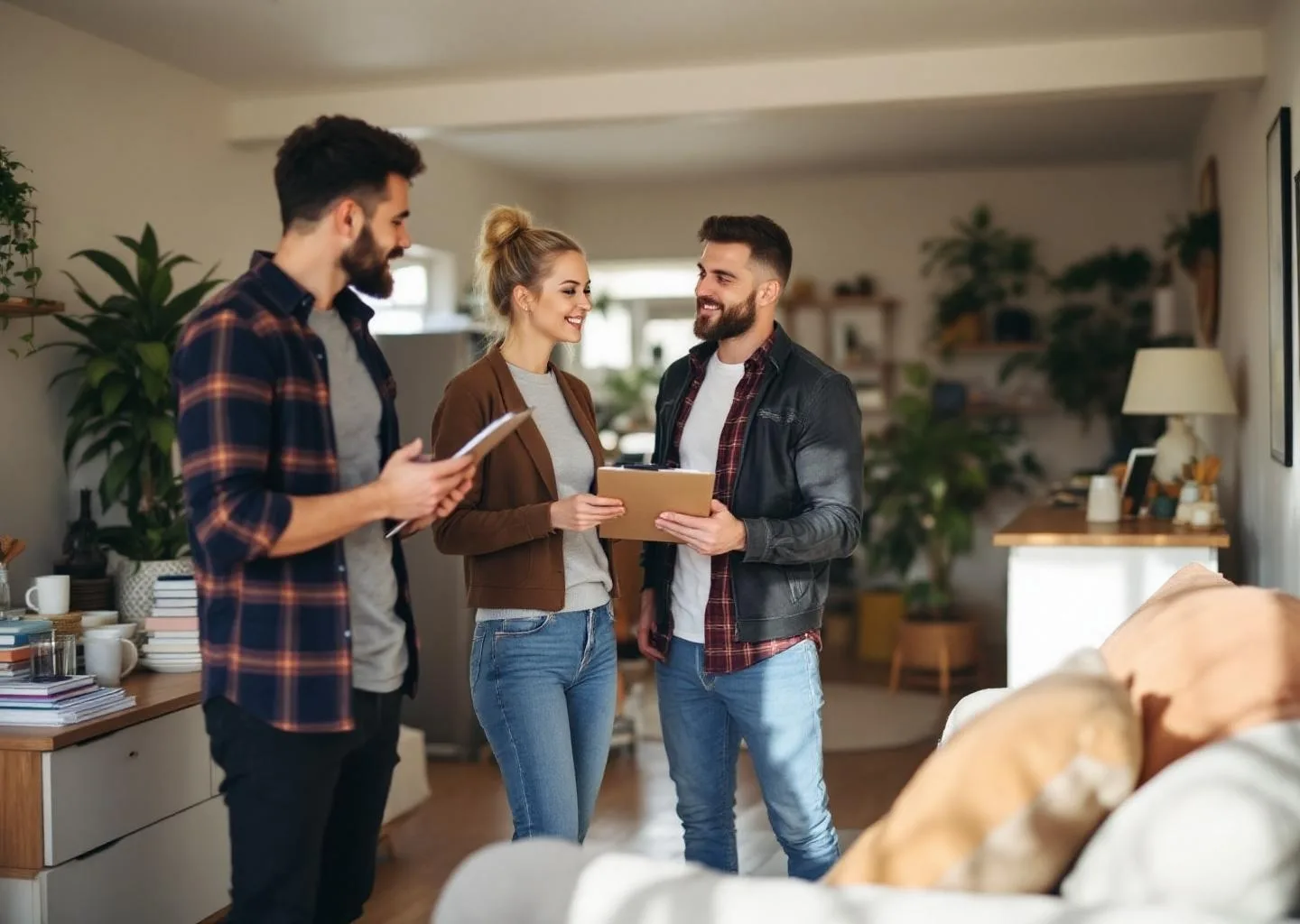 Cliente y profesional de Sosa revisando presupuesto de vaciado de pisos en San Bartolomé de Tirajana