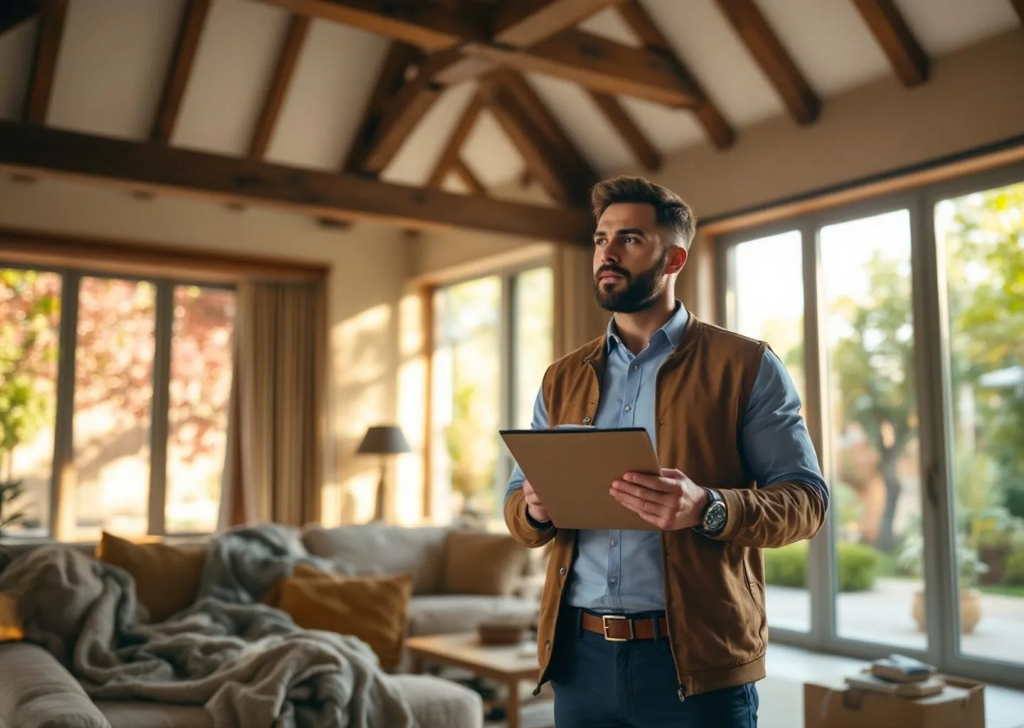 Cliente y profesional de Sosa revisando presupuesto de vaciado de casa unifamiliar en Santa Brígida, Gran Canaria