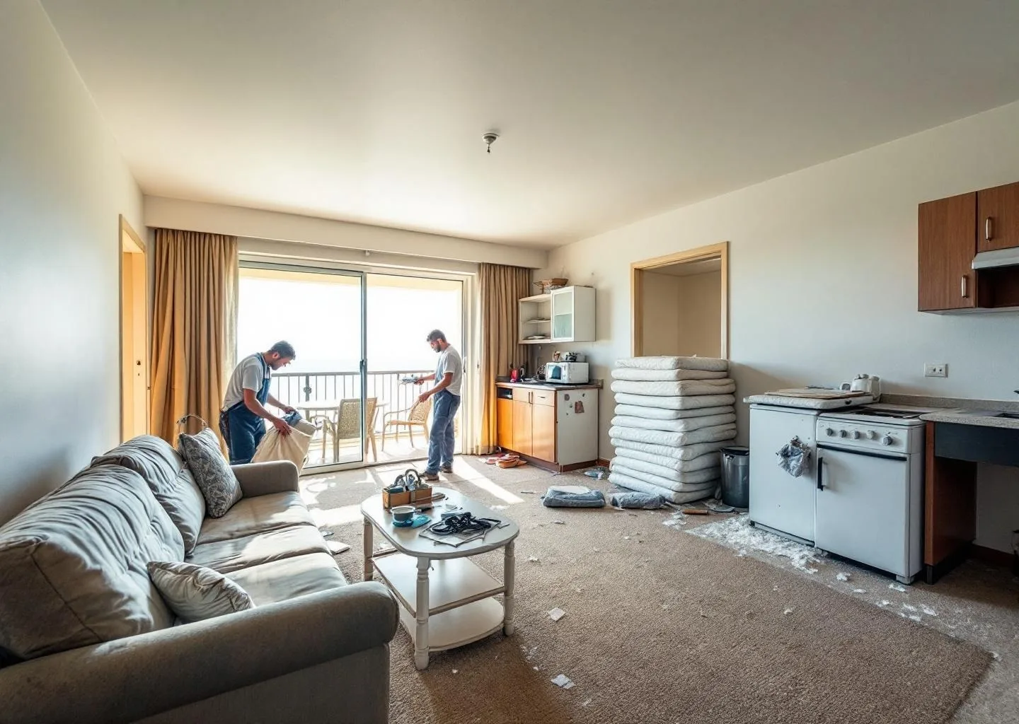 Vaciado profesional de apartamento turístico para reforma en zona costera de San Bartolomé de Tirajana