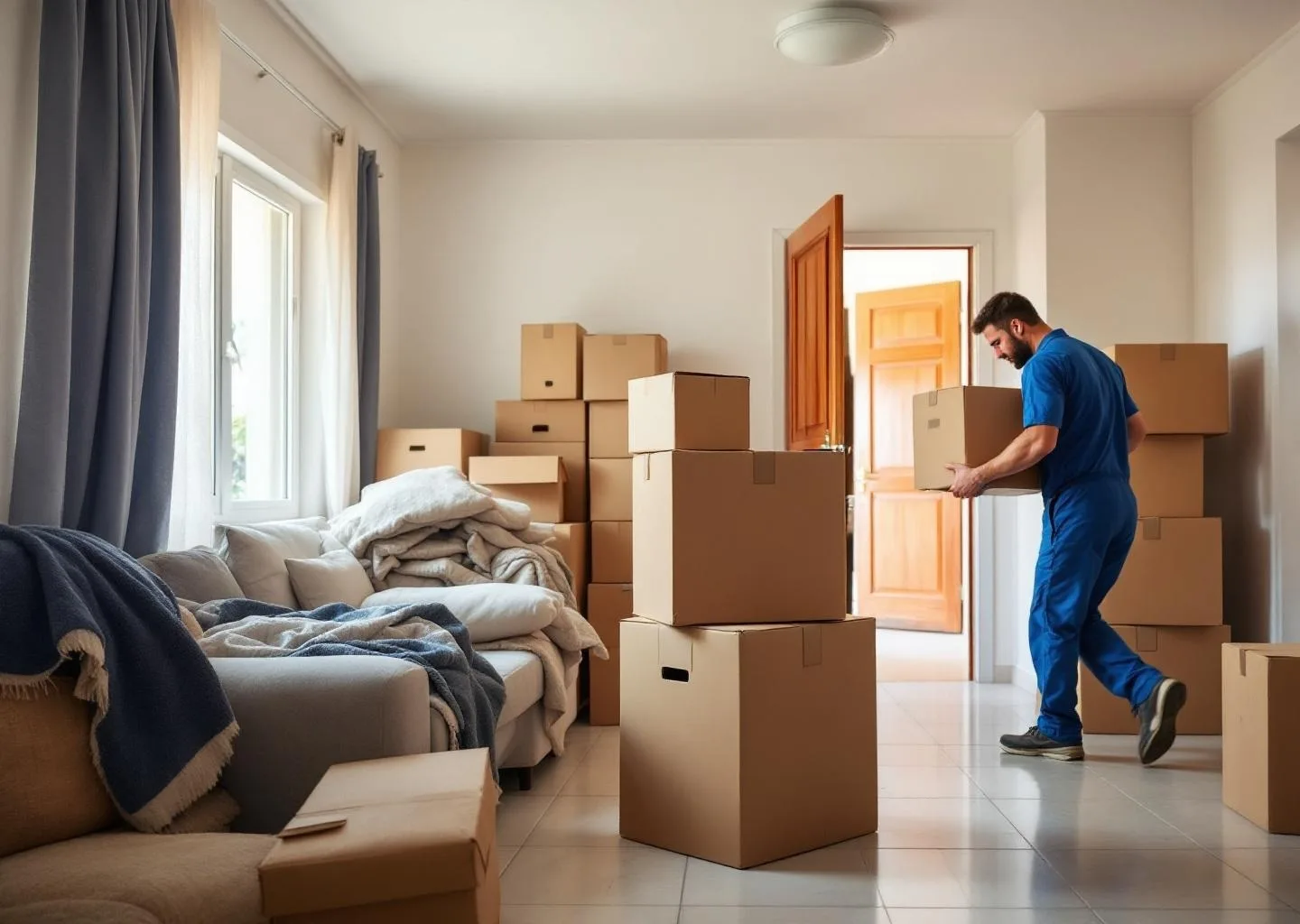 Interior de vivienda durante servicio profesional de vaciado de pisos en el municipio de Mogán, Gran Canaria